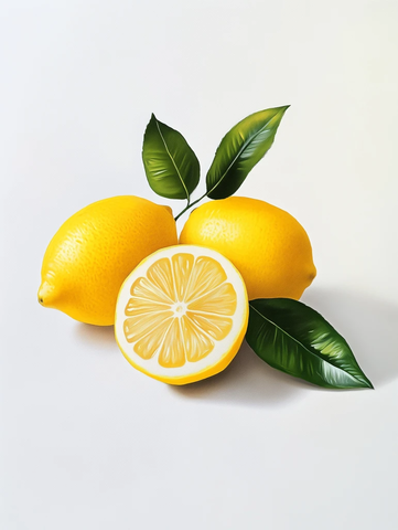 两个柠檬与切开柠檬