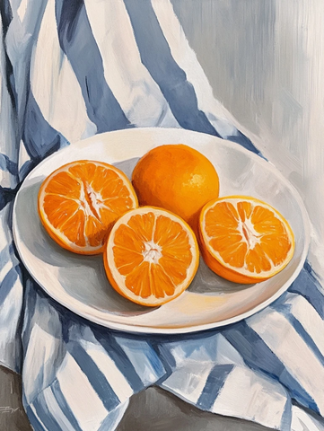 白盘橙色柔和笔触