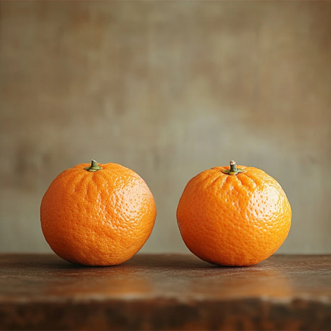 粗糙与光滑的橘皮对比