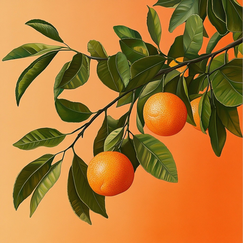 柑橘绿叶温暖背景