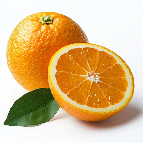 新鲜橙子与半橙静物