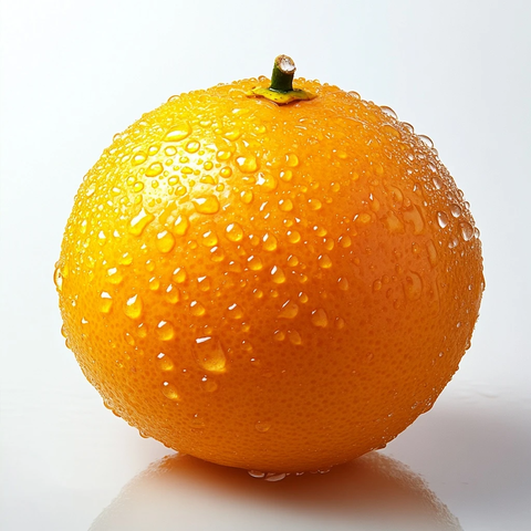 橙子水滴纯白背景