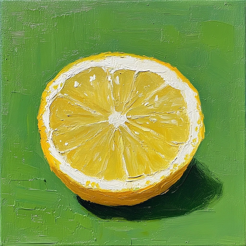 柠檬半切面特写