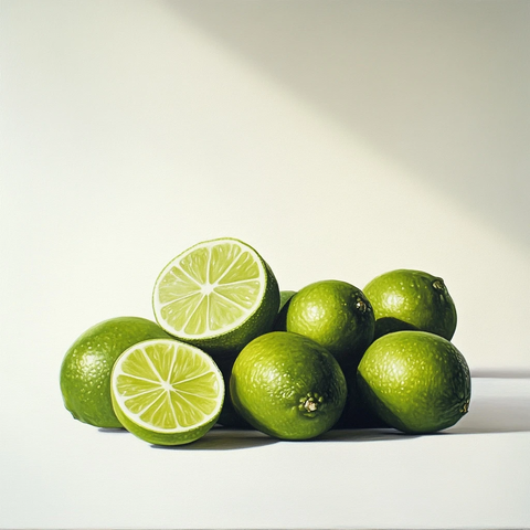 新鲜青柠切片展示