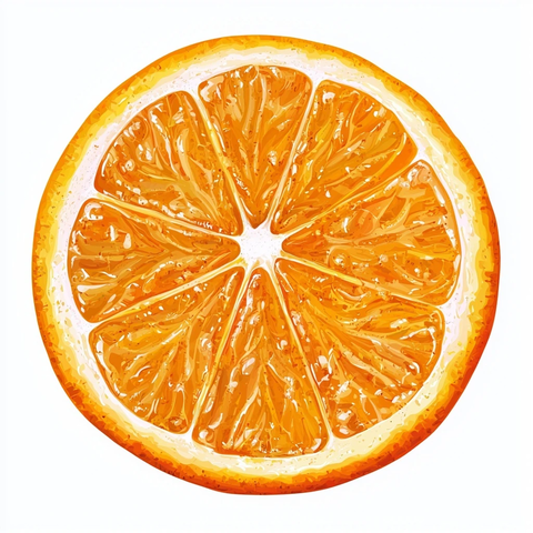 八等分橙片插画