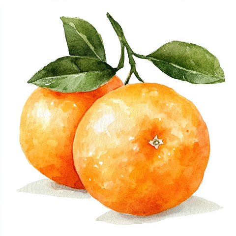 橙色剪影绿色点缀