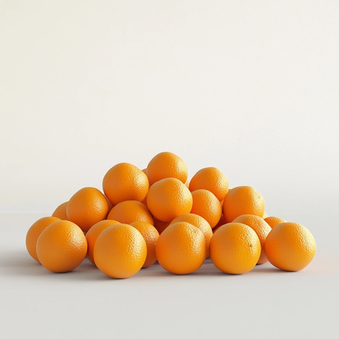 白色背景上的随机散落橙子