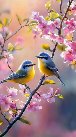 春日枝头上的歌唱者