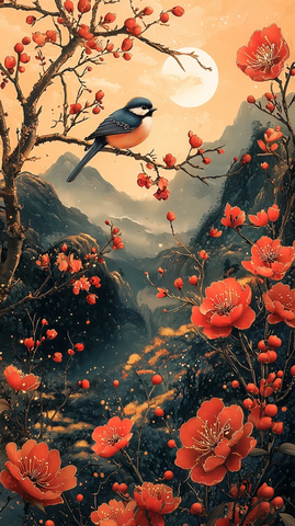 金色云纹花卉吉祥锁