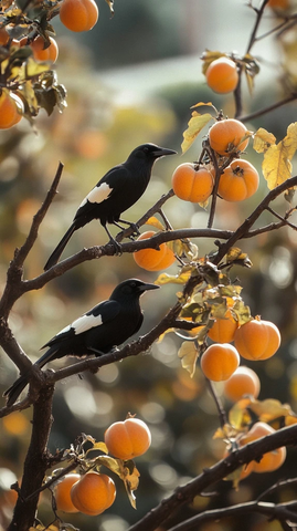 两乌鸦树上果实