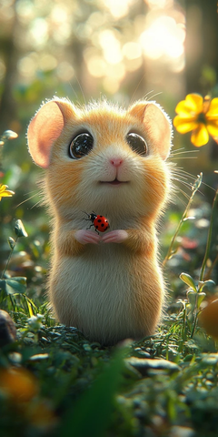 小森林里的好奇小仓鼠