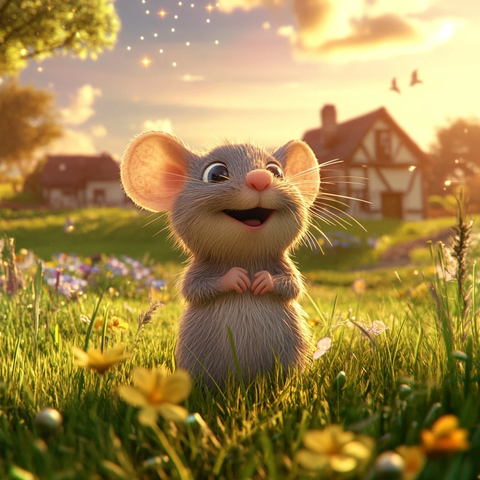 田园老鼠的清晨与星空
