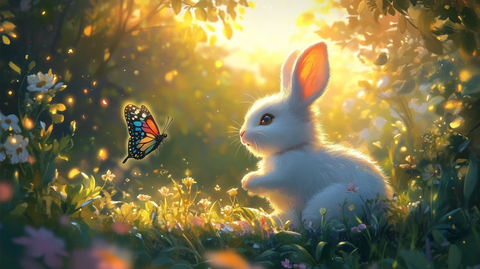 白兔梦醒蝴蝶微笑晨光柔