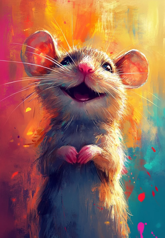 微笑老鼠全彩背景