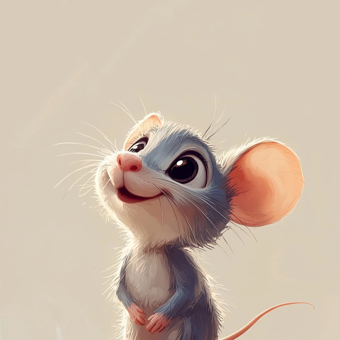 可爱小鼠眼神专注特写