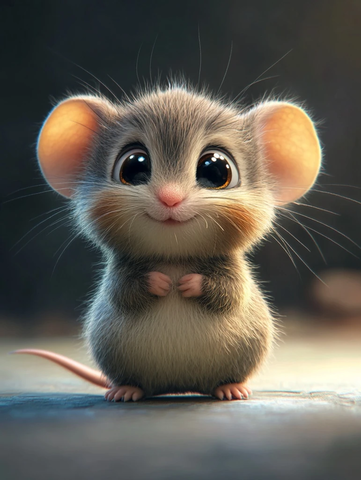 可爱毛茸茸老鼠角色设计