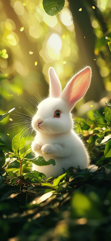 白兔森林粉鼻长耳