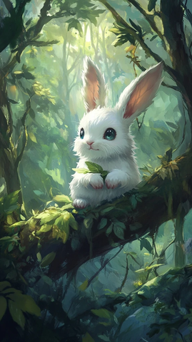 森林小兔快乐嬉戏