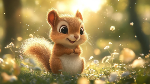 松鼠卡通矢量插画