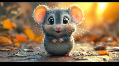 小鼠站立摆眼神俏皮