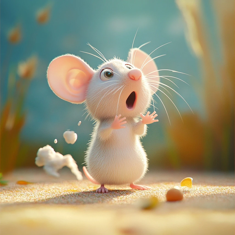 惊讶小鼠释放气体场景