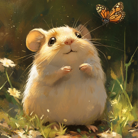 仓鼠蝴蝶鼻子相遇