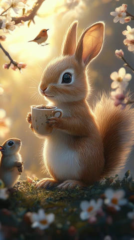 春日小动物咖啡时光