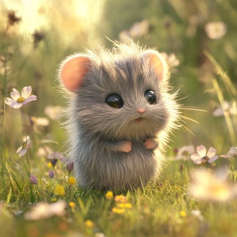 小怪兽花丛嬉戏