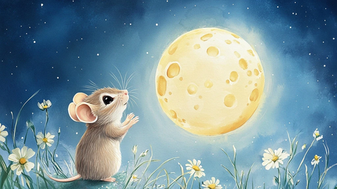 老鼠仰望奶酪月亮