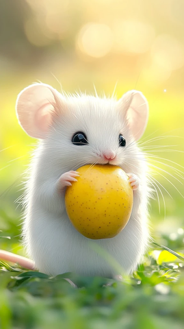 小白鼠吃芒果卡通画