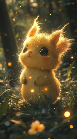 奇幻森林中的毛茸茸精灵