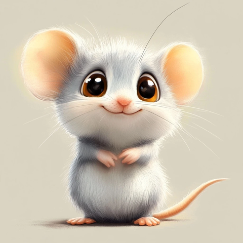 灰白老鼠与蜂蜜色眼睛