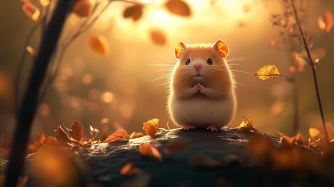 瑜伽小仓鼠清晨静修