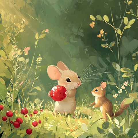 小鼠米拉嗅探红果实地观察