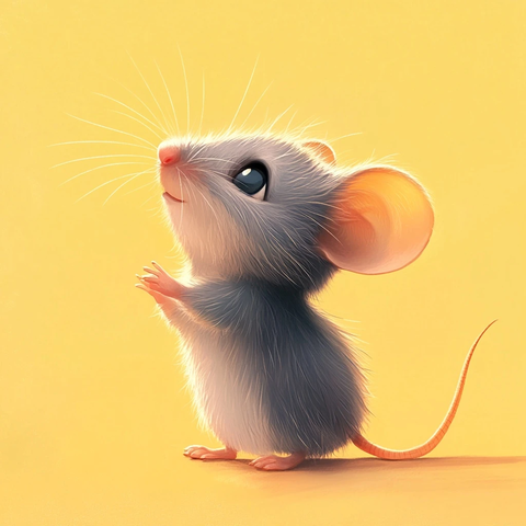 卡通老鼠嗅空气探索瞬间