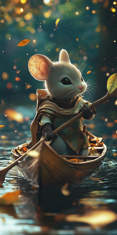 骑士划叶舟漂流