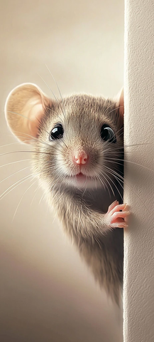 好奇老鼠角落观察