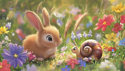 兔子与蜗牛花园相遇