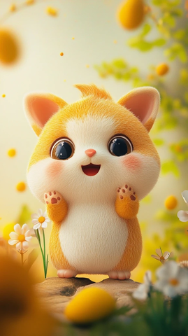 可爱动物全身插画