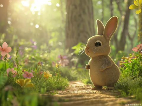 和平森林中的兔子漫步