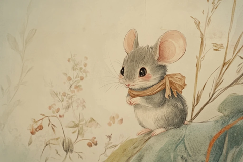 小巧可爱鼠女郎绘图