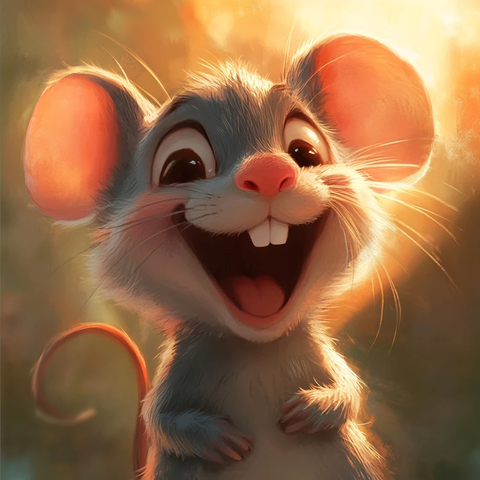 拟人鼠角色大笑肖像