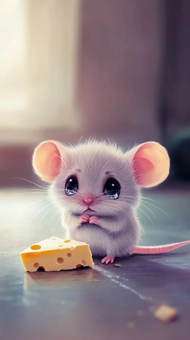 小鼠泪眼望掉落奶酪