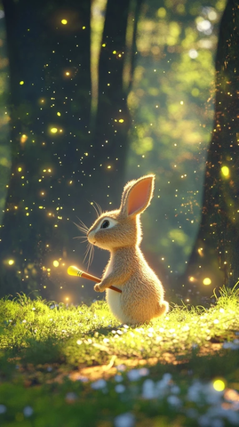 兔子森林魔法画笔