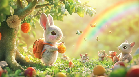兔子背包动物果树彩虹