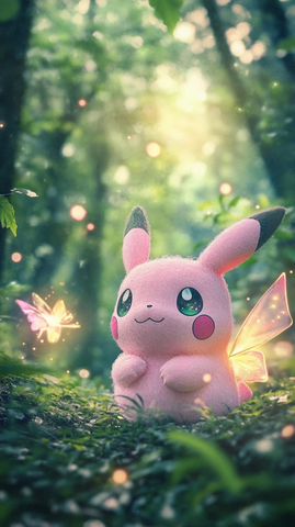 粉色皮卡丘梦幻森林精灵