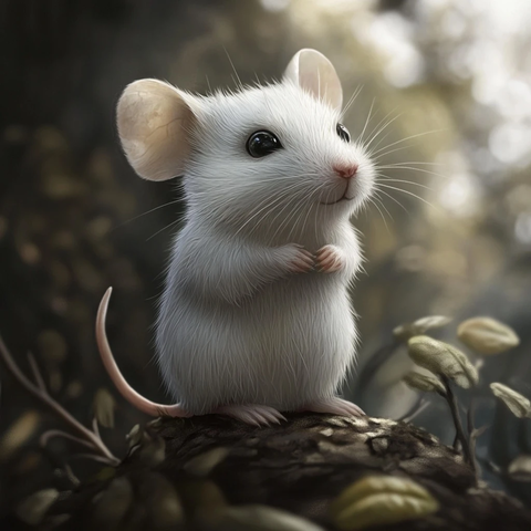 白色老鼠艺术作品