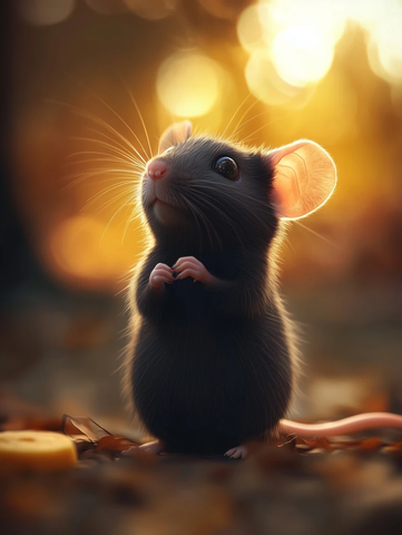 灰鼠坐立嗅探软毛可爱