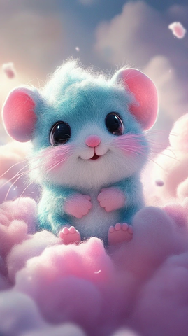 蓝白棉布鼠标云朵壁纸