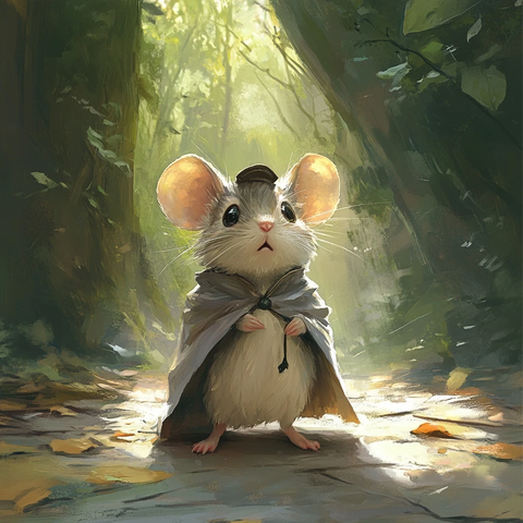 小鼠披风帽森林曙光